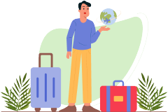 旅行を楽しんでいるイメージ