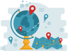 どこにいても位置情報を取得できるイメージ